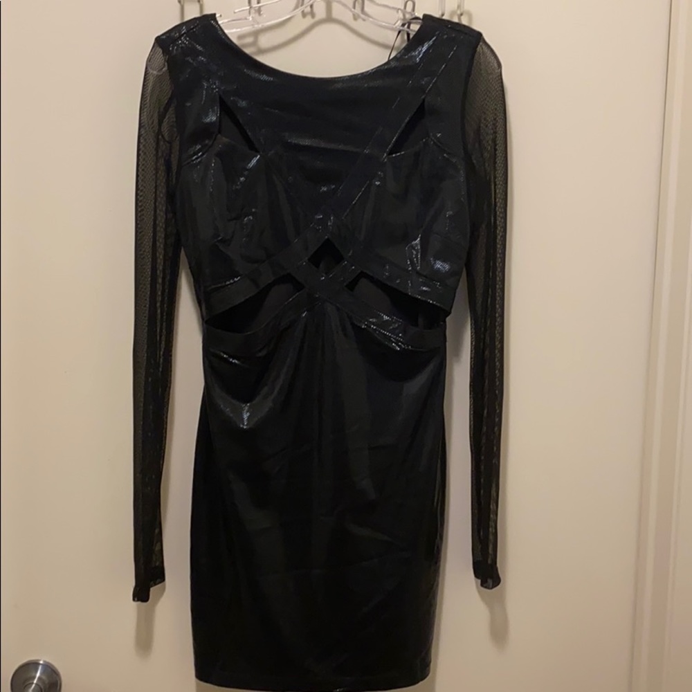 BRAND NEW BEBE BLACK LONG SLEEVES DRESS